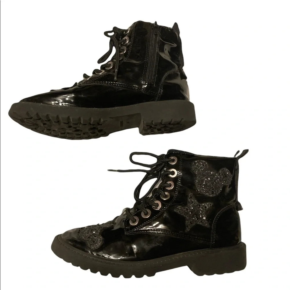 Zara Kids/ Toddler Mickey Mouse Black Combat Boots Size 34